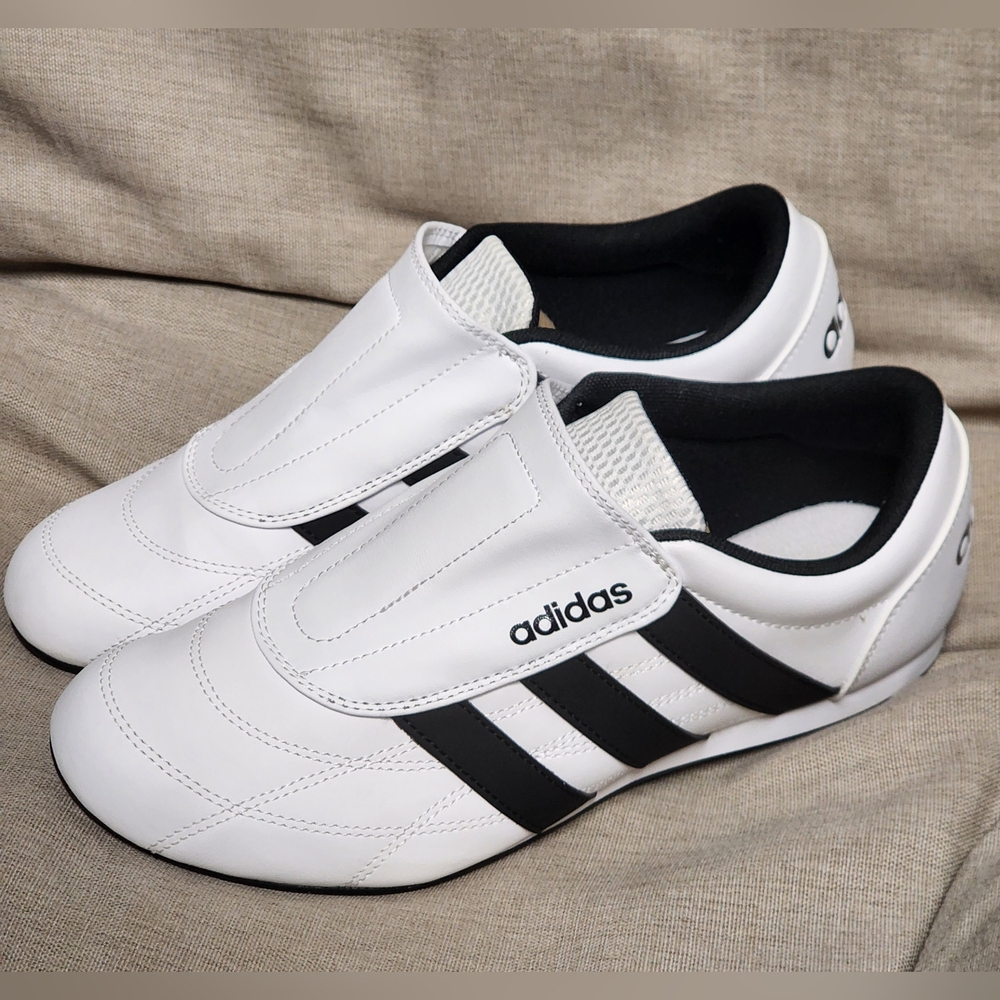 adidas Women’s White and Black Slip-On Athletic Sneakers